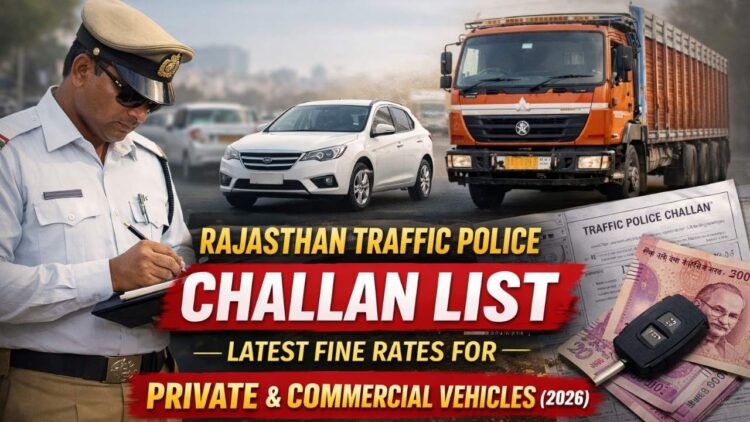 Rajasthan Traffic Police Challan List: Latest Fine Rates for Private & Commercial Vehicles (2026)
