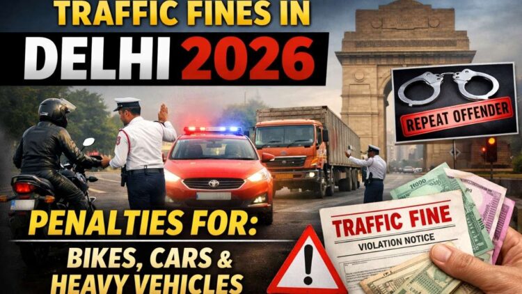 Traffic Fines in Delhi 2026: Penalties for Bikes, Cars & Heavy Vehicles with Repeat Offences