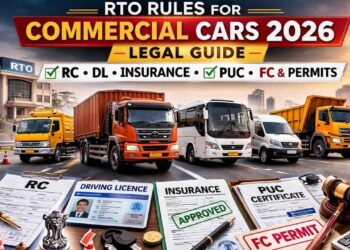 RTO Rules for Commercial Cars 2026: Legal Guide Covering RC, DL, Insurance, PUC, FC & Permits